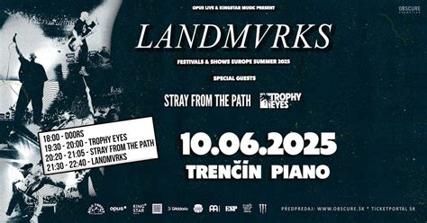 Landmvrks, Stray From The Path, Trophy Eyes - Trenčín, Trenčín Piano ...