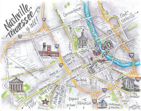 Nashville Printable Map