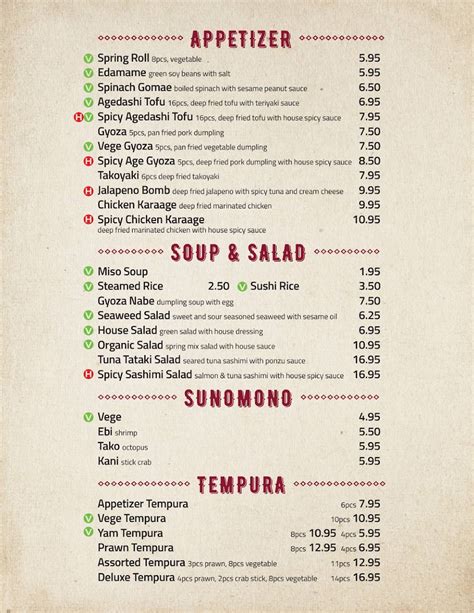 Menu at Little Mountain Sushi restaurant, Chilliwack