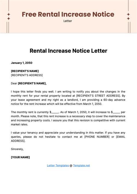 Rent Increase Letter Template - Templates.maexproit.com