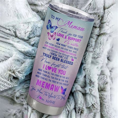 Vaso personalizado con texto en inglés «To My Memaw de nietos, nieta ...