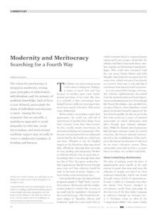 Modernity and meritocracy searching for a fourth way - ePrints@APU