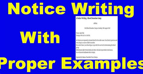 Image result for Example of Notice Writing