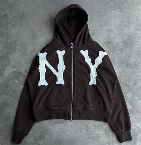 Other MemoryLanePark New York Zip-Up Hoodie, Large, Brown | Grailed