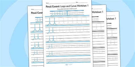 Pencil Control Loops And Curves Worksheet 1 - pencil control