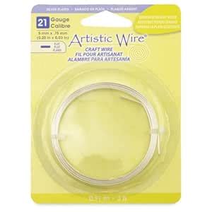 Artistic Wire 21-Gauge Tarnish Resistance Flat 5mm by .75mm, 3-Feet ...