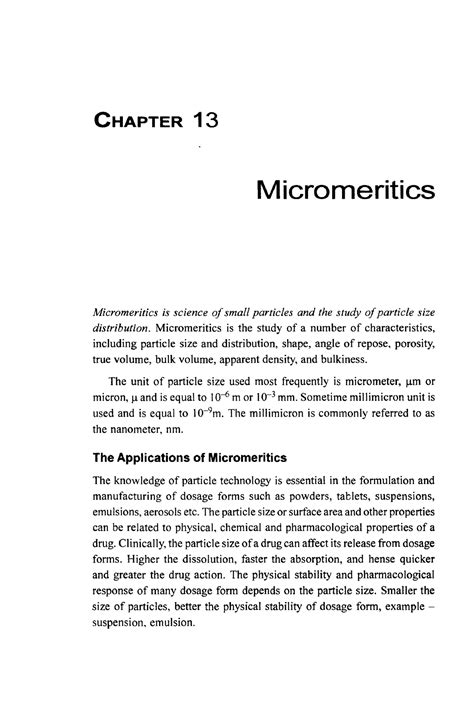 Micromeretics - in details information - ####### CHAPTER 13 ...
