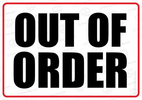 11 Free Out Of Order Sign Printable | PRINT-ABLE