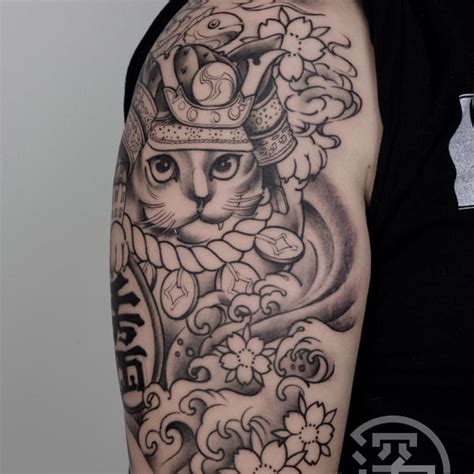 招财猫 日式招财猫，不想做成太_纹身吧社区 - 纹身大咖