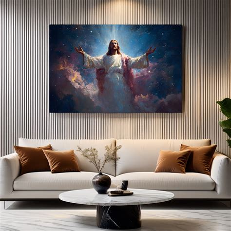 Jesus Among Stars - Handmade Heavenly Christian Painting – CRAFTICO