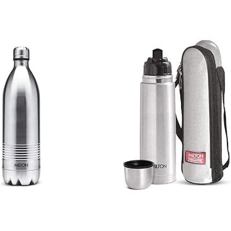 Milton Thermosteel Duo Deluxe-1000 Bottle Style Vacuum Flask, 1 Litre ...