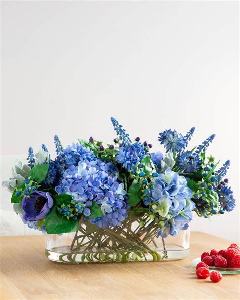 Rhapsody in Blue Artificial Flower Arrangement | Balsam Hill | Blue ...