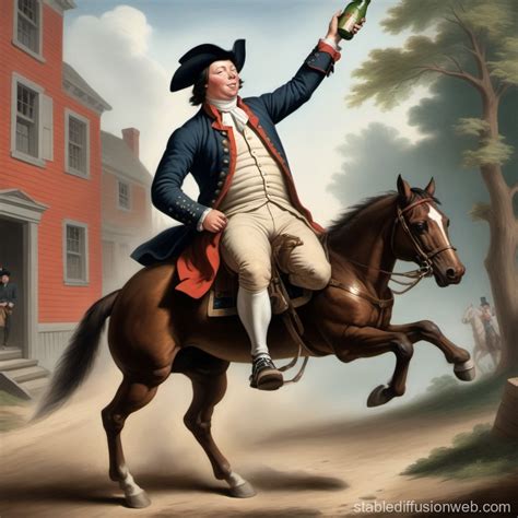Drunk Paul Revere Reversed Horse Ride | Stable Diffusion Online