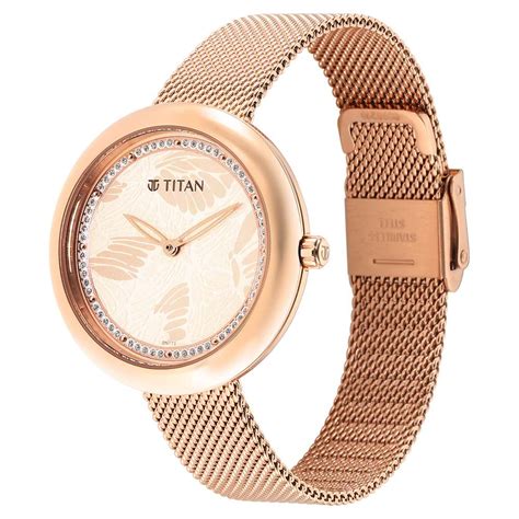 Buy Online Glitz Rose Gold Dial Stainless Steel Strap Watch for Women ...
