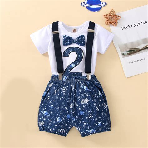 Babymoon 2nd Birthday Cake Smash Outfit |Romper & Suspender Costume ...