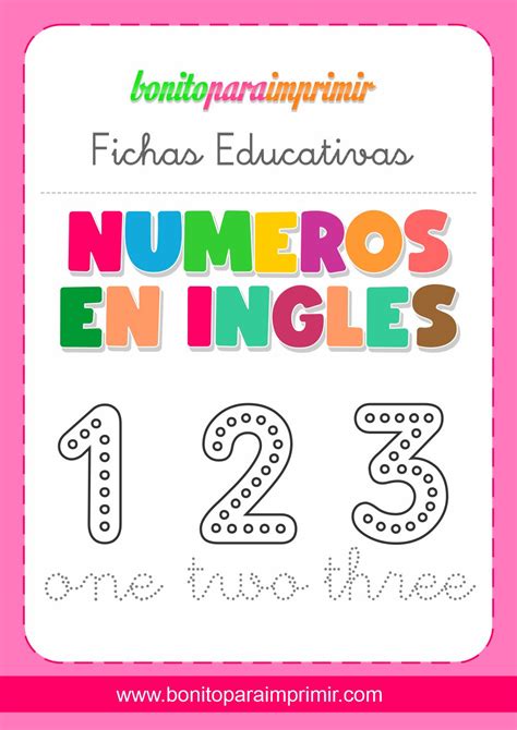 Números en inglés para niños - BONITO PARA IMPRIMIR
