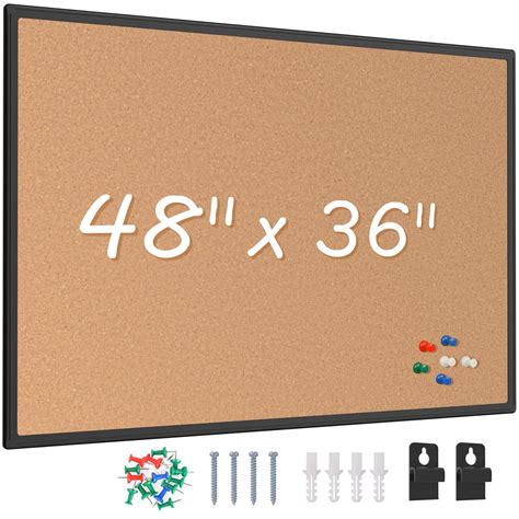 Buy Board2byCork Board Bulletin Board 48 x 36, Black Aluminium Framed ...