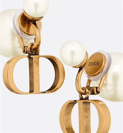 Dior Tribales Clip-On Earrings Antique Gold-Finish Metal and White ...