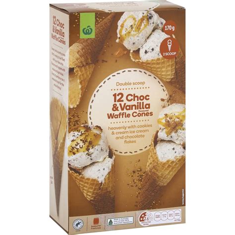 Calories in Woolworths Natural Choc And Vanilla Waffle Cones calcount