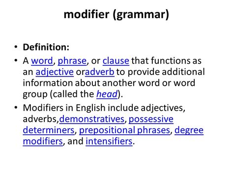 Image result for Modifiers Grammar Basic