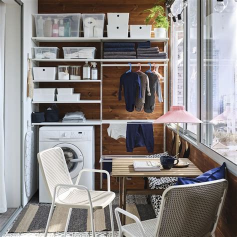 A customised laundry room on a balcony - IKEA