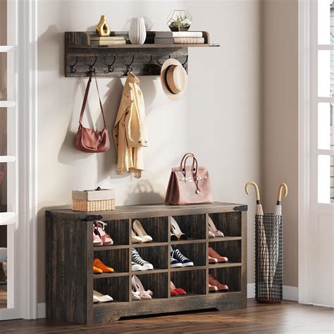 Amazon.com: YITAHOME Hall Tree Coat Rack and Shoe Bench Set, Entryway ...
