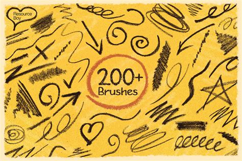 200 Crayon Photoshop Brushes