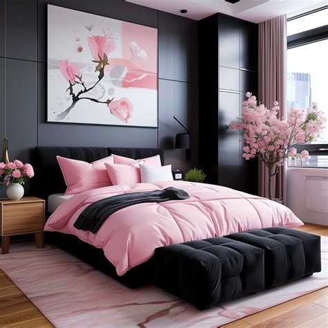 pink_and_black_bedroom_ideas_for_women (35) | Pink bedrooms, Pink ...
