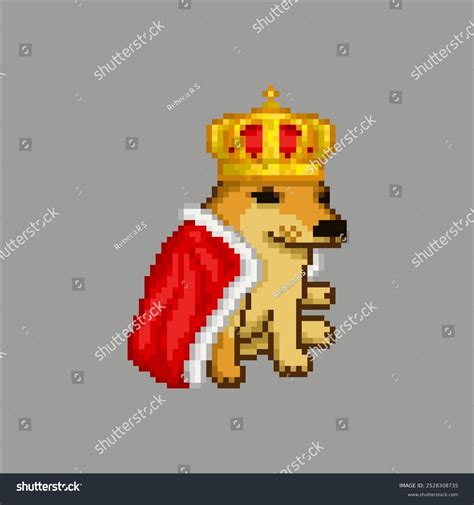 Brown Dog King Pixel Art Meme Stock Vector (Royalty Free) 2528308735 ...