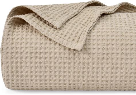 PHF 100% Cotton Waffle Weave Blanket King Size 104" x 90"-Lightweight ...