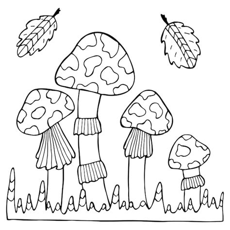 Hand getekende vliegenzwam paddestoelen op een witte geïsoleerde ...
