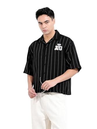 The Indian Garage Co Men's Boxy Fit Shirt (0225-SHNPST-03-02-Black-S ...