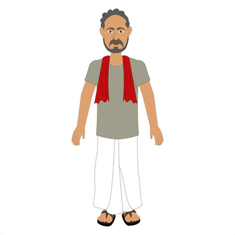 Indian man cartoon character male character wearing kurta for cartoon ...