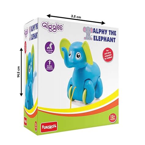 Buy Funskool Giggles, Alphy The Elephant , Pull along toy , Elephant ...