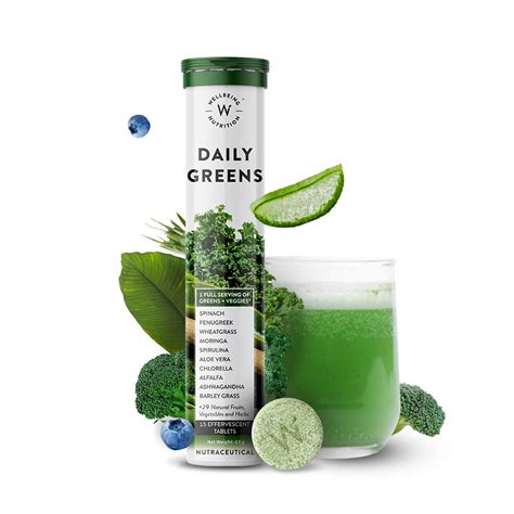 Wellbeing Nutrition Daily Greens, Wholefood Multivitamin with Vitamin C ...