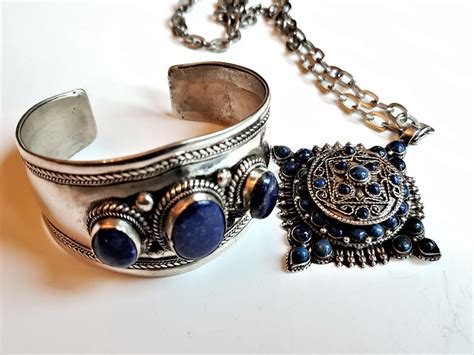 Buy Natural Blue Lapis Lazuli Sterling Silver Pendant Necklace ...