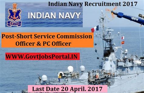 Indian Navy Recruitment 2017– Short Service Commission (SSC) Officer in ...