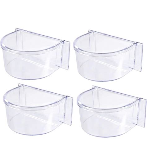 VAYINATO® Bird Cage Transparent Feeding Container, Bird Feeder Thick ...