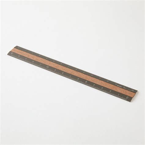 Midori Aluminum Wooden Ruler 15 cm - Grey – AARCAAI