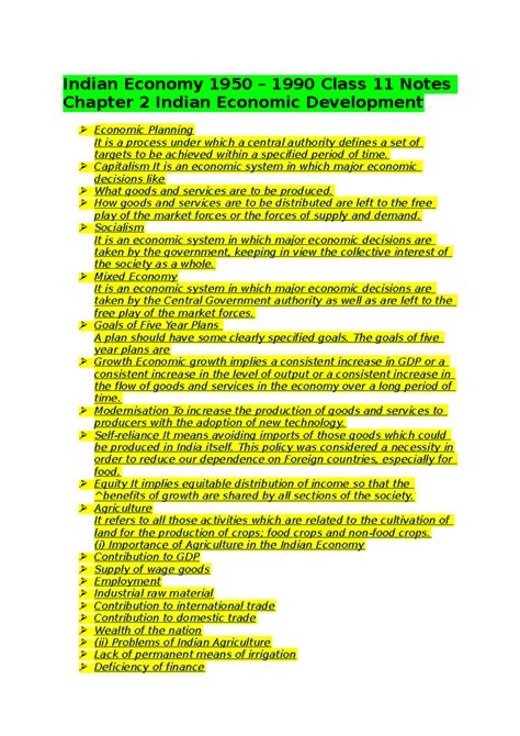 Indian Economy 1950 - Indian Economy 1950 – 1990 Class 11 Notes Chapter ...