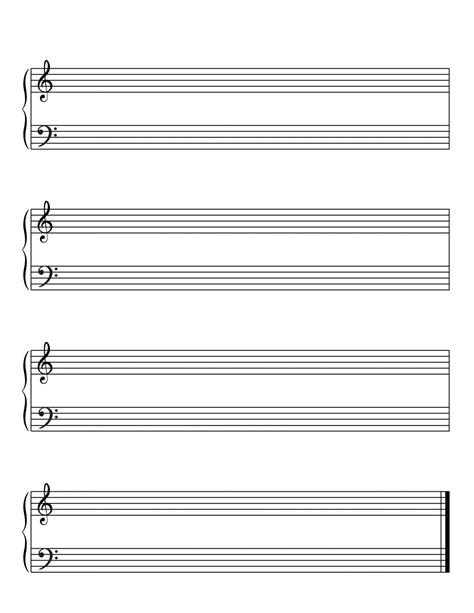 Get Free Printable Blank Piano Sheet Music Templates! - Printables for ...