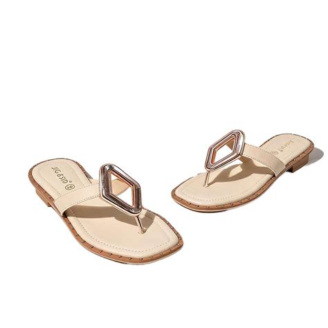 Beige Toe-Ring Sliders for Women | Jig & Sid Elegant Daily Wear ...