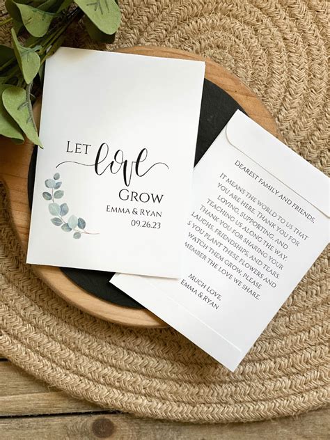 DIY Custom Seed Packets, Let Love Grow Seed Packets, Flower Seed ...
