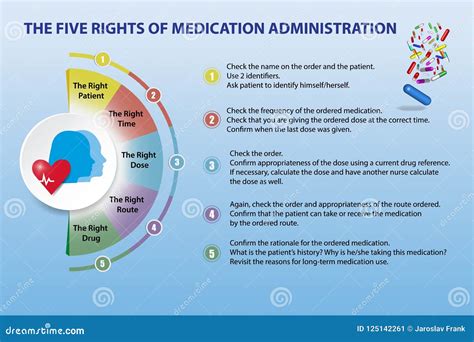 The Five Rights of Medication Administration Vector Presentation Stock ...