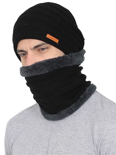 FabSeasons Unisex Acrylic Woolen Combo of Beanie/Skull Cap & Muffler ...