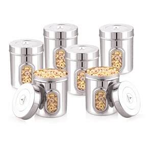 Buy Arham Stainless Steel Kitchen Container Set with Front See Window ...