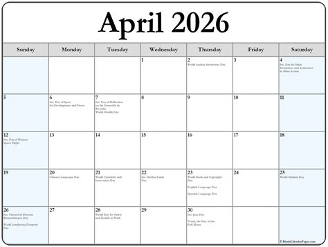 Us Holidays 2026 April