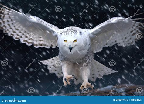 Snowy Owl Diving Claws-first into the Snow To Catch Prey Stock Image - Image of generative ...