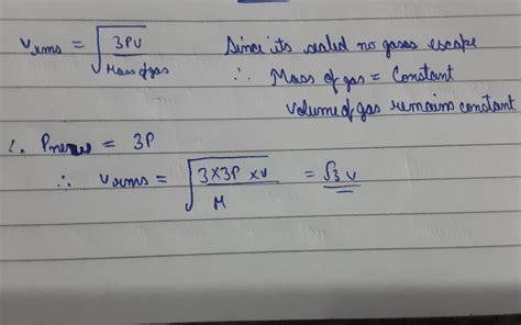 mremains unchanged, the value of the r.m.s. speed is nowA. √3vB. 3yC.√ ...