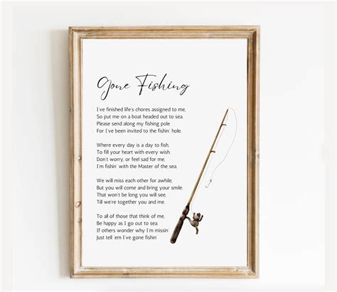 Gone Fishing Poem Ready to Print Celebration of Life Poem for - Etsy Canada